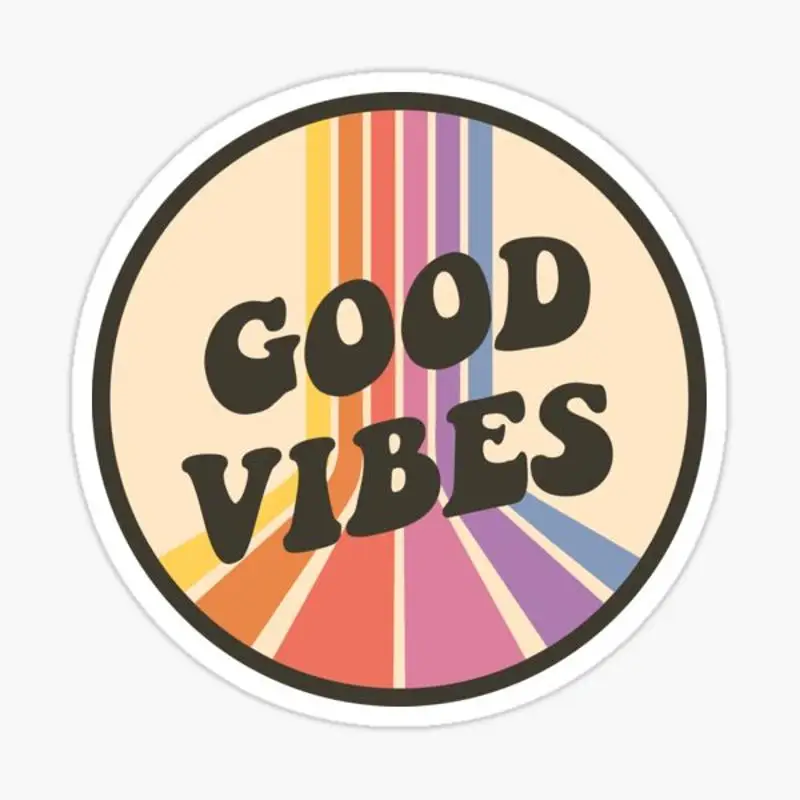 

Наклейка Good Vibes для ноутбука, декор для спальни, автомобиля, милый мультяшный модный чемодан для общественных мест