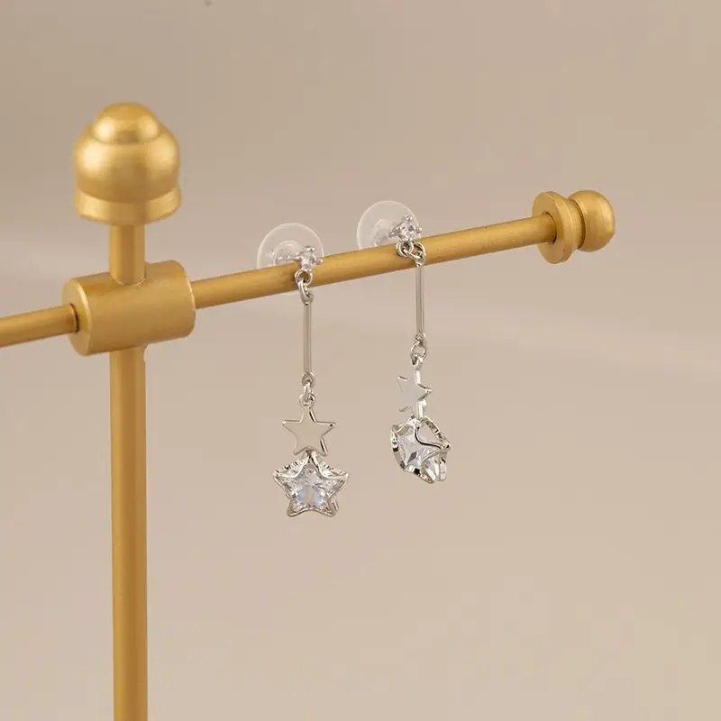 Tianxian Peifu Mosquito Coil Ear Clip without Pierced Women New Student Par Exquisite Long Five-Pointed Star Earrings Earri...