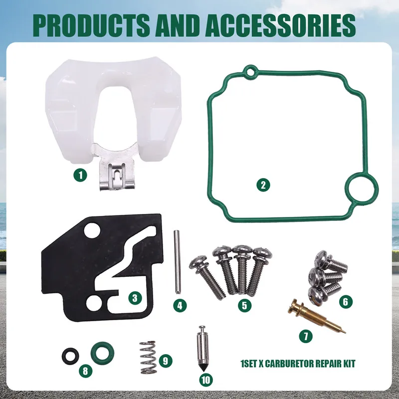 Boat Engine Carburetor Repair Kit 3V1-87122-0 3V1871220 3V1871220M For Tohatsu Nissan Outboard Motor 4-Stroke 8HP 9.8HP