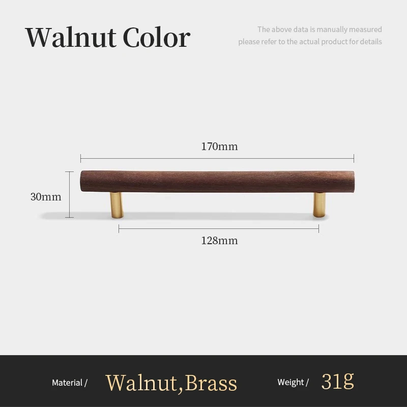 

Сантая Ручка из орехового дерева Т-образная 30 мм