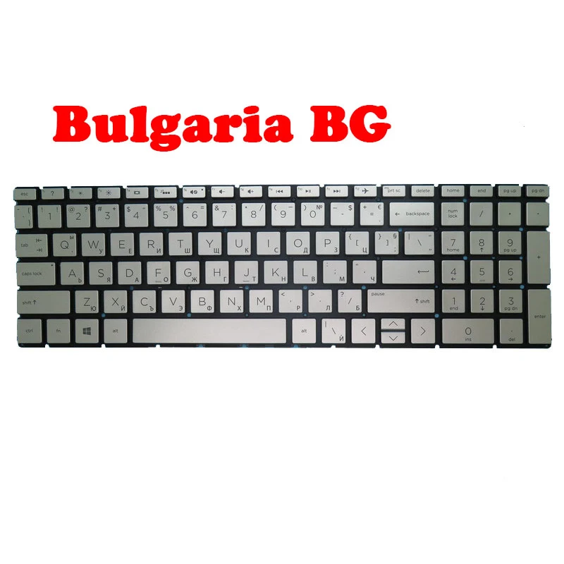 Клавиатура для ноутбука HP 15-DB000 15-DB0001CY 15-DB0002CY 15-DB0003CY Silver Bulgaria BG/Slovenian SL/Nordic NE