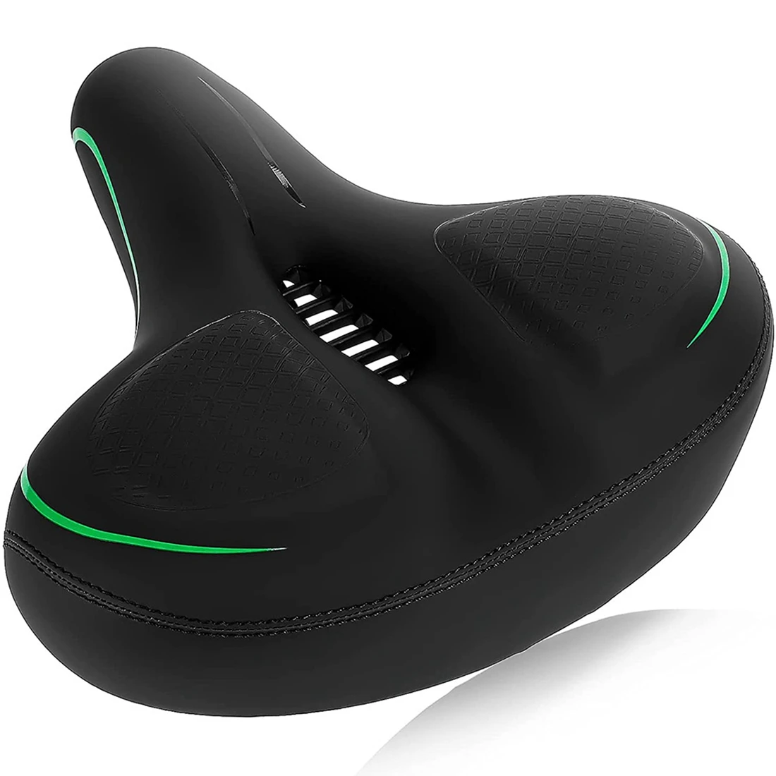 

Oversized Bike Seat for Men Women Comfort, Bicycle Seat Replacement with Wide Cushion, for Peloton Bikes,Green