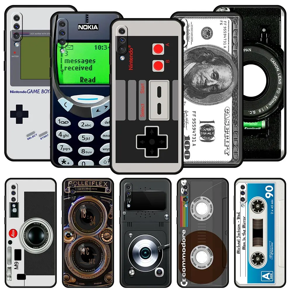 Vintage Tape Camera Gameboy Phone Case for Samsung Galaxy A12 A22 A32 A52 A50 A70 A10 A10S A20 A30 A40 A20S A20E A02S A72 Cover