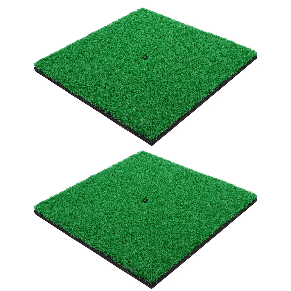 

2pcs Golfing Hitting Mat Stimulation Grass Nylon Golfs Practice Mat for Indoor Outdoor