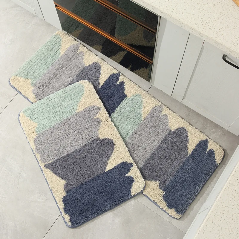 Non-Slip Mat for Bathroom Absorbent Bath Mats Plush Floor Bedroom Striped Pattern Area Rug Bathtub Foot Pad mat |
