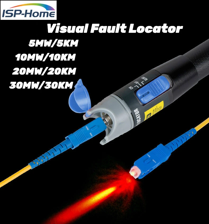 

Visual Fault Locator (VFL) ST/SC/FC Interface Fiber Optic Cable Tester Meter with 2.5mm Connector 5KM~30KM for FTTx Network