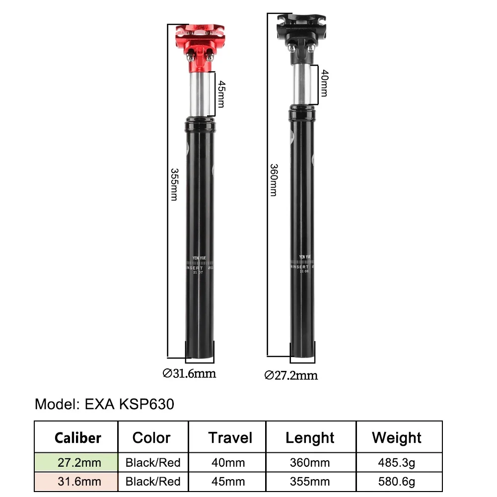 

Exa Bike Shock Absorber Seatpost MTB/Road Mountain Bike Seatposts 27.2x350mm 31.6x350mm Suspension Seat Post Cycling Parts