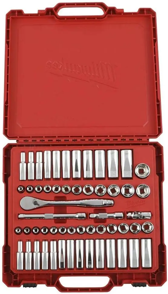 

in. Drive SAE/Metric Ratchet and Socket Mechanics Set (56-Piece)