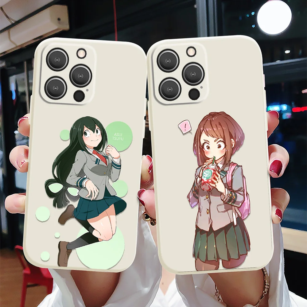 

Manga Girl Phone Covers For IPhone 13 12 Mini 11 Pro Max XS X XR 7 8 Plus SE 2020 2022 Soft TPU Protection Fundas Cartoon