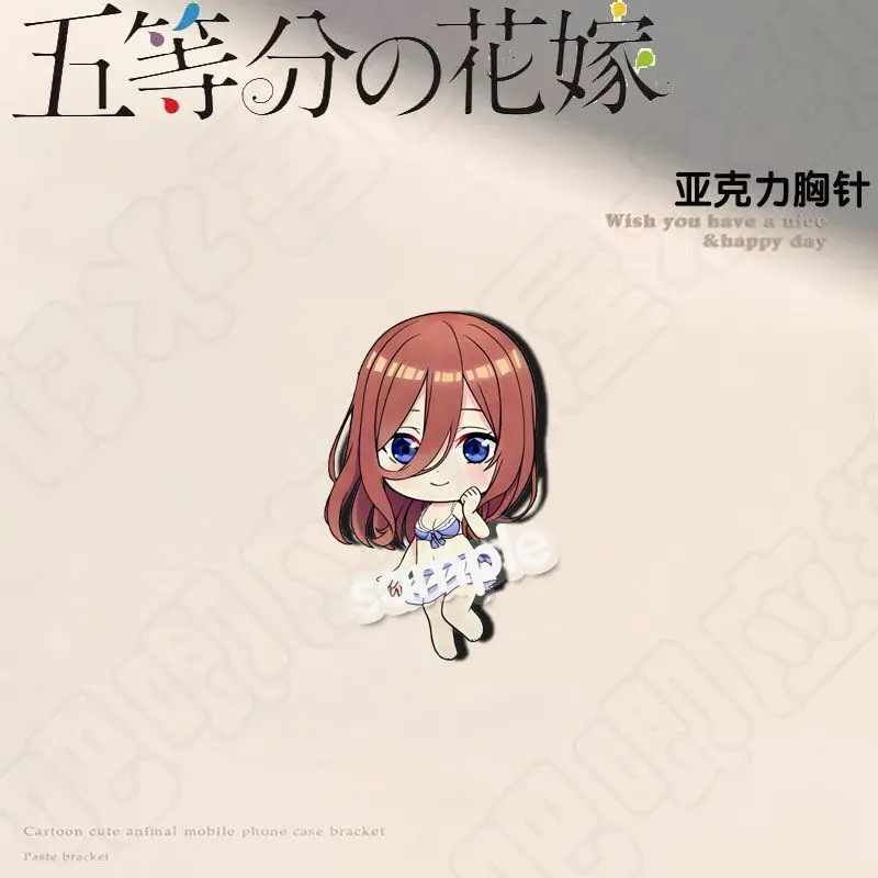 5 шт. новый аниме Nino Nakano Sanjiu Itsuki значки на лацканах одежда ювелирные изделия броши