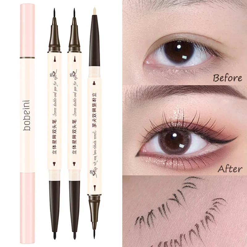 

2 In 1 Natural Matte Liquid Eyeliner Waterproof Lasting Quick-drying Lying Silkworm Eyeliner Makeup Big Eyes Beauty Cosmetics