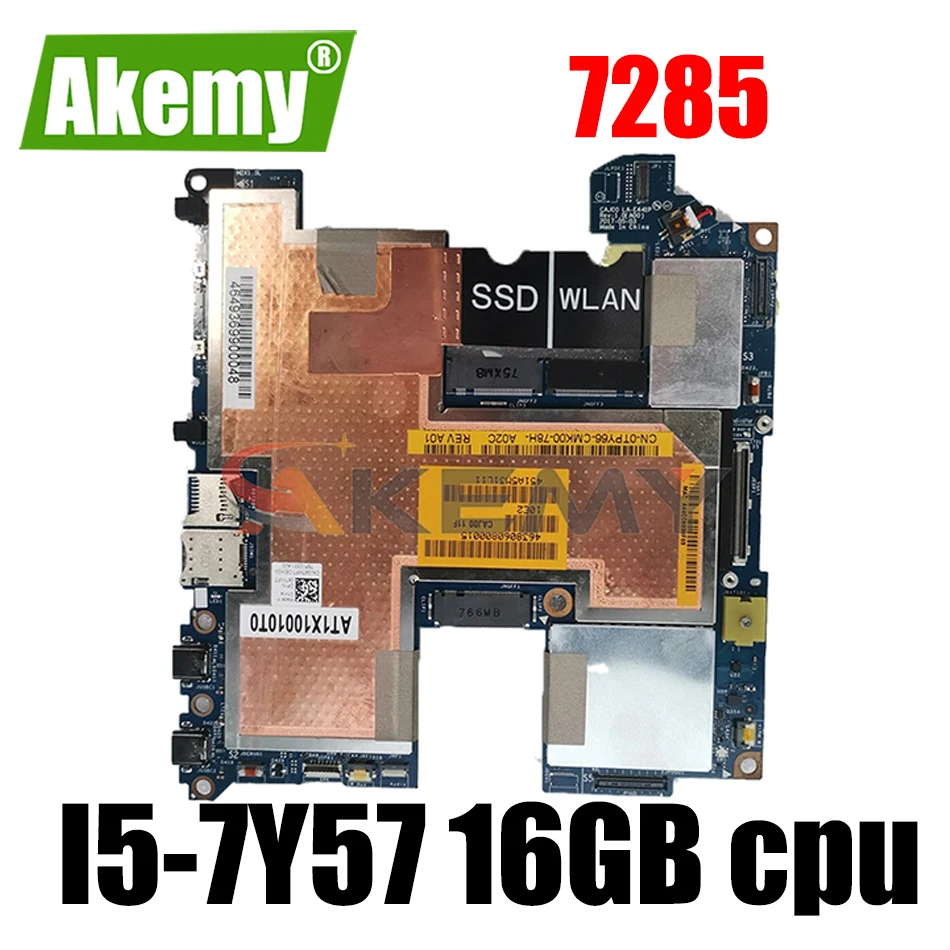 

Материнская плата для планшета Akemy для DELL, 7285 дюйма, 100% дюйма, 16 ГБ, системная плата VVWNX, протестирована на