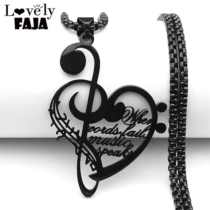 Ожерелье с полой музыкальной нотой подвеска в виде сердца и буквы цепочка из