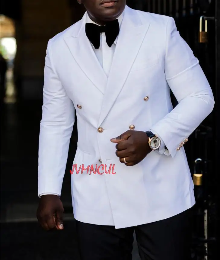 

Мужские смокинги для жениха с пиковым отложным воротником, двубортные мужские костюмы для свадьбы/выпускного вечера/ужина, блейзер (пиджак ...