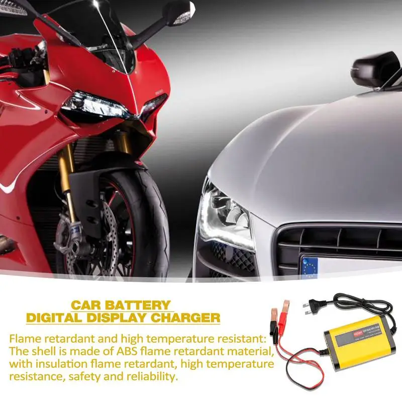 

Car Battery Charger 12V Pulse Repair LCD Display Automotive Full Automatic Battery Charger Battery Maintainer Trickle Charger
