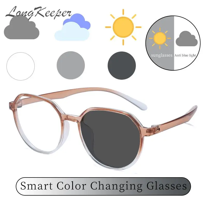 

Photochromic Anti Blue Light Blocking Glasses Frames Women Vintage Computer Eyeglasses Men Retro Spectacles Frame Female Optical