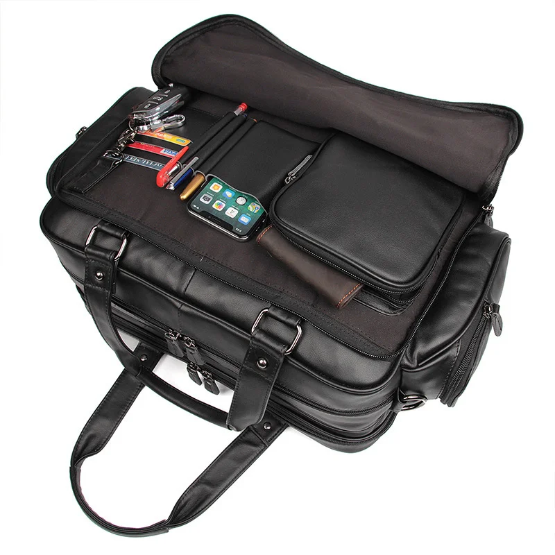 Men's Genuine Leather Laptop Bag 15.6