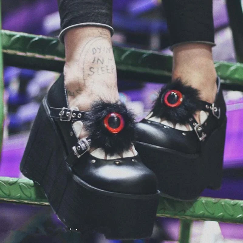 

Platform Women'S Shoes Dark Gothic Spice Girls Lolita Shoes Thick Botten Wedge Heel Women'S Mary Jane Shoes Pumps Women Footwear