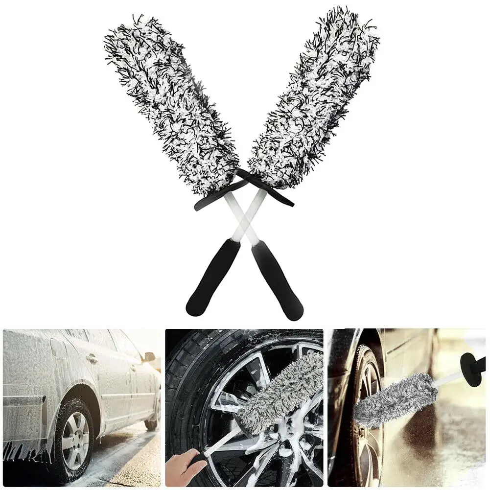 

Microfiber Car Wash Brush Non-Slip Handle 2022 Model 490mm*80mm Auto Accessories Cleaning Rims Fiber & EVA Multipurpose