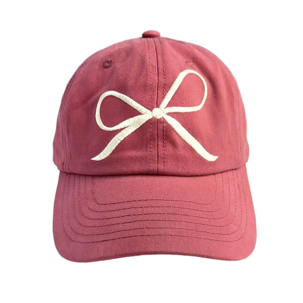 Бейсболка с вышивкой и бантом милая весенне-летняя солнцезащитная Кепка