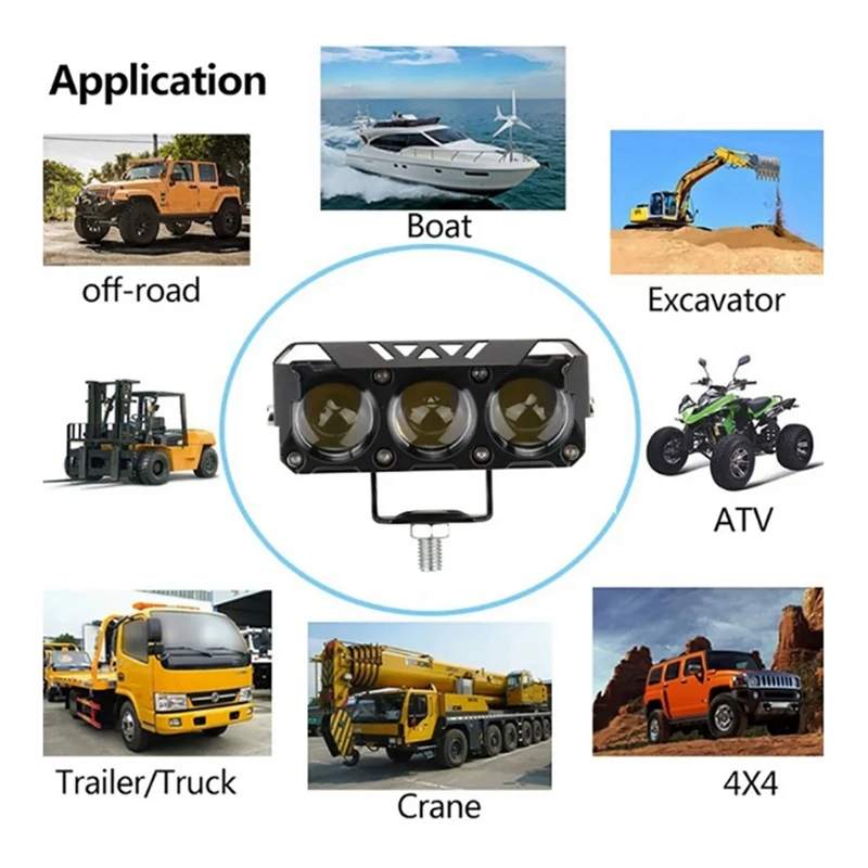 Мотоциклетные светодиодные прожекторы 18 Вт лампа головного света линза 9-60 В
