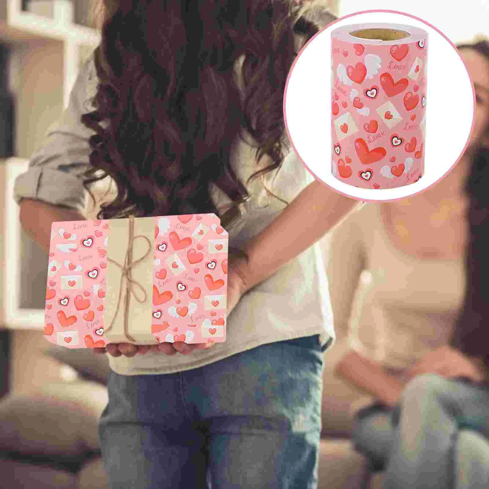 

1 Roll Valentine's Day Decoration Sticker Heart Shaped Sticker Craft Labels