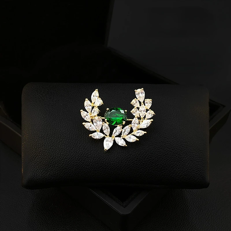 Unique Design Wheat Brooch Women High-Grade Plant Flower Suit Accessories Pin Fixed Clothes Decoration All-Match Corsage Jewelry