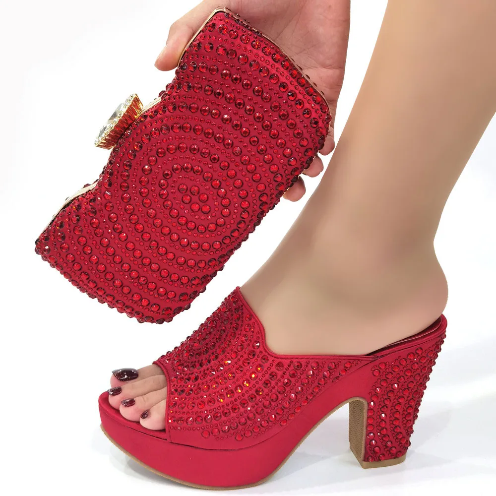 Doershow хорошая цена итальянская искусственная кожа Свадебный комплект обуви и