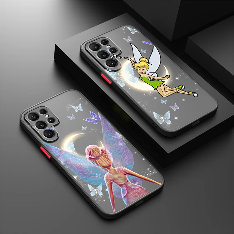 Чехол Tinkerbell прозрачный для Samsung S24 S23 S22 S21 S20 S10 FE Note 20 10 Ultra Lite Plus