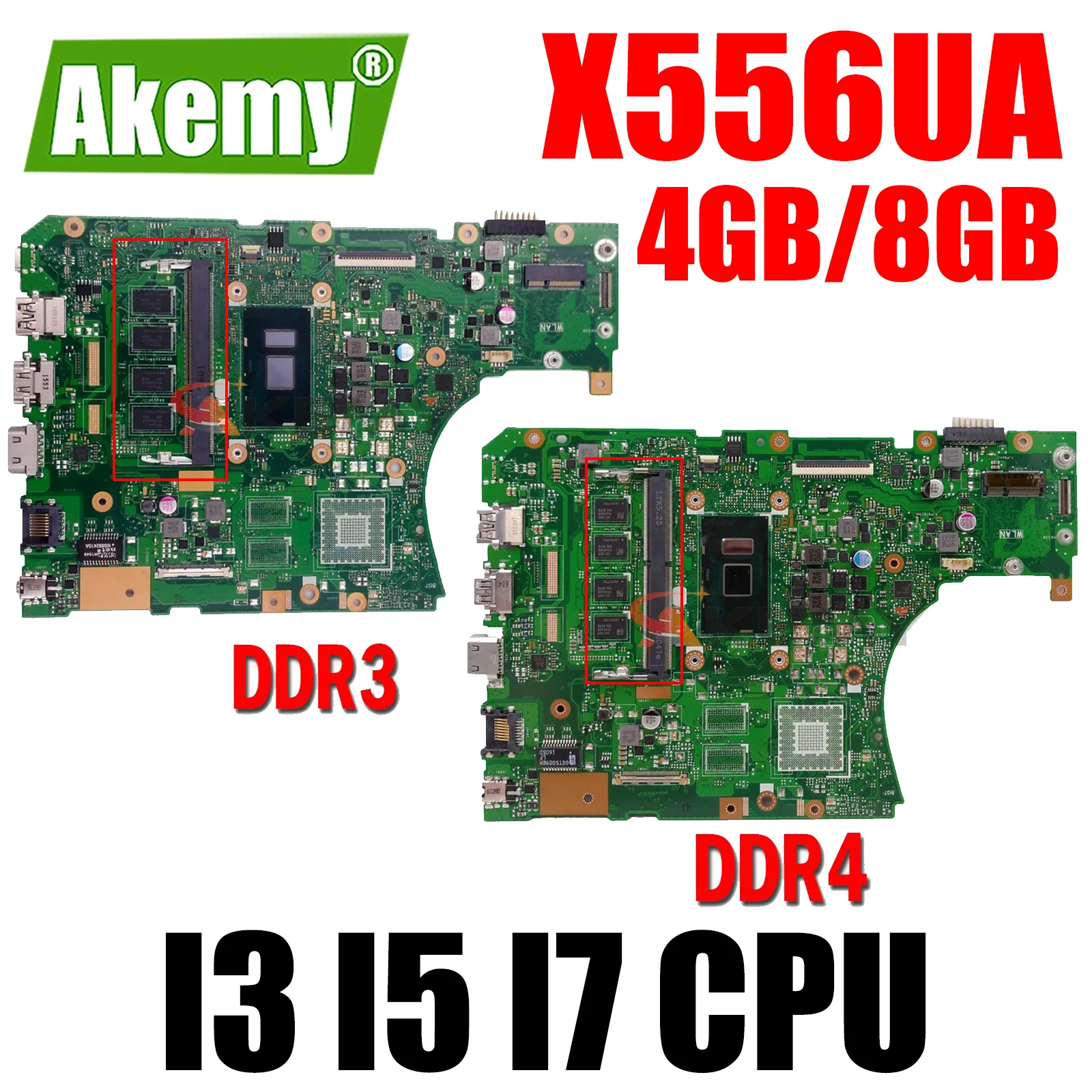 

X556UA Mainboard for ASUS A556U X556U X556UF X556UV X556UAM X556UJ X556UAK Laptop Motherboard I3 I5 I7 CPU DDR3L/DDR4 4GB/8GB