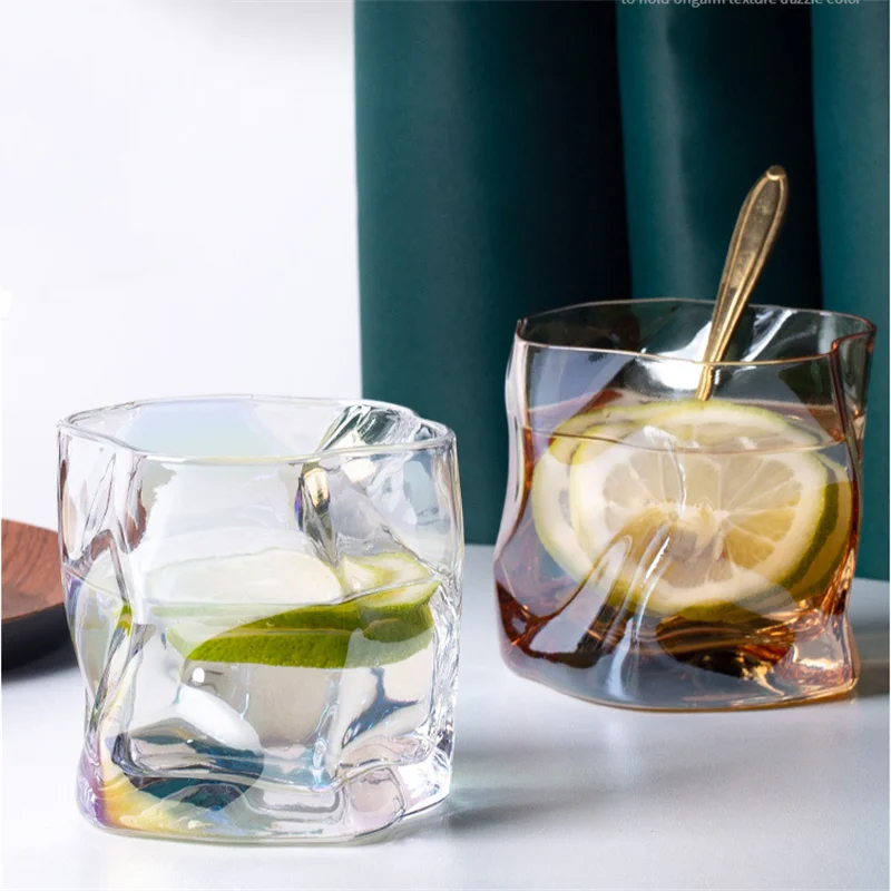 

Новинка крученая стеклянная чашка для красного вина Виски шампанского декоративная чашка для воды сока пива шикарная нестандартная посуда...