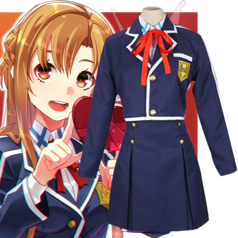 

Anime Sword Art Online Cosplay Asuna Yuuki Student Uniforms Costume