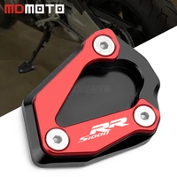 for bmw s1000rr s 1000rr 2019 2022 2021 motorcycle cnc kickstand side stand enlarge extension pad with s1000rr logo
