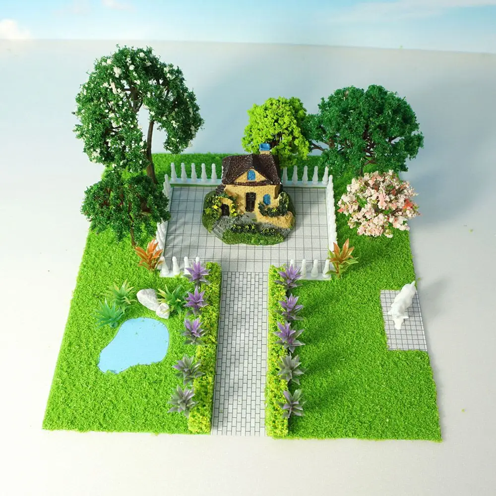 

30PCS Practical Landscape for Park Sand Table Prop Scenery Railroad Railway Scene Model Light Green Leaves Plastic Trees