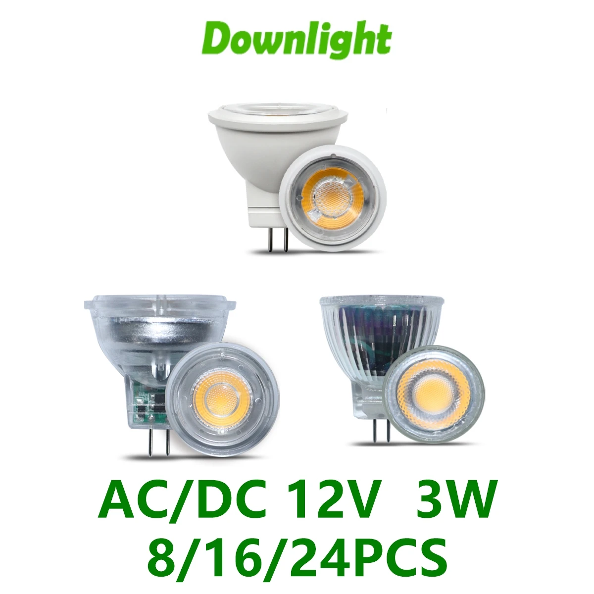 Energy Saving Led Bulb Mr11 GU4 12V 3W Cob Spotlight 3000k 4000k 6000k Warm Light For Home Decoration Replace Halogen Lamp