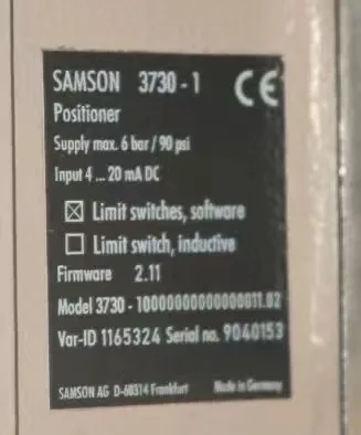 Samson 3730-3 Elektropneumatatische Positioner Met Hart Communicatie Sam Digitale Klaar Пневматистарше Klepstanders