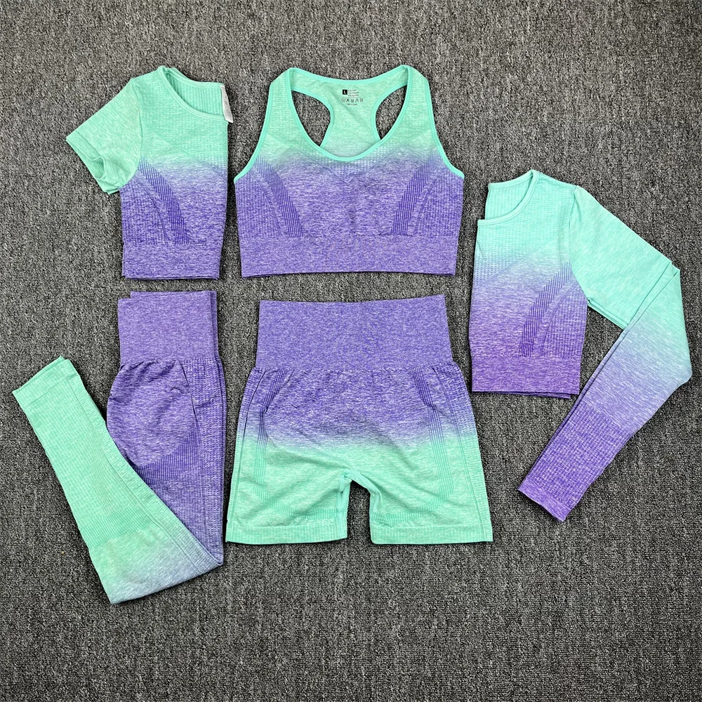 Бесшовный комплект для йоги спортивные костюмы тренировок тренажерного зала