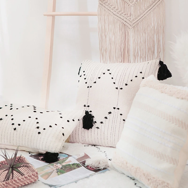 Скандинавский Morocan текстурированный богемный ворсовый чехол для подушки