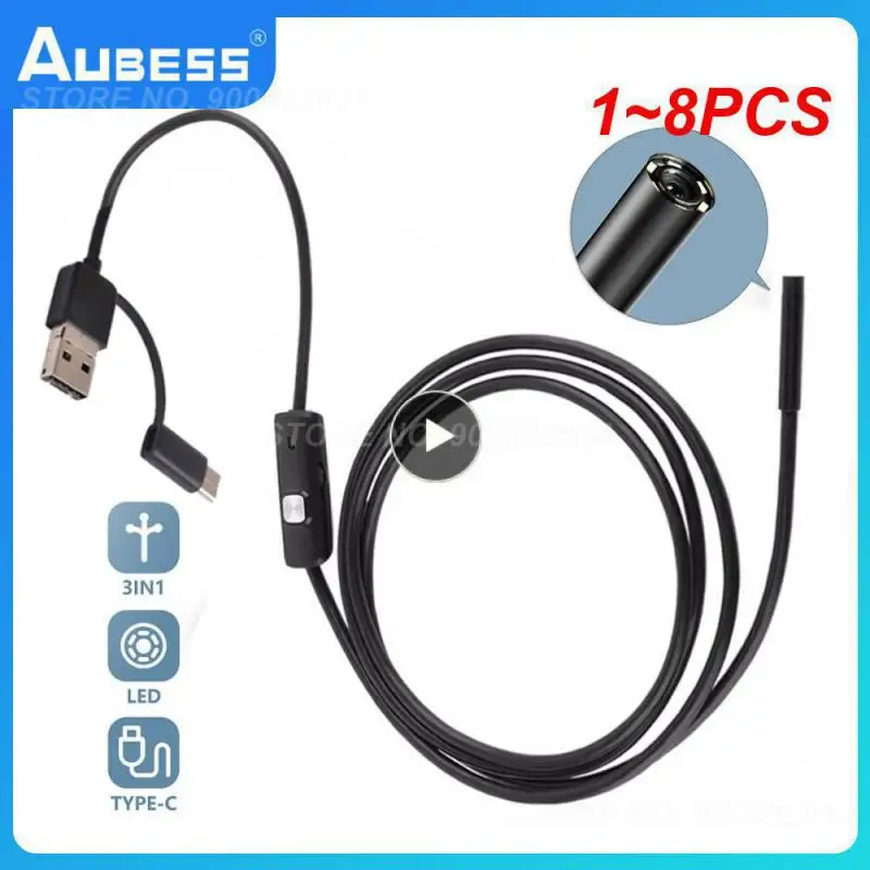 

1~8PCS MM IP67 Waterproof Endoscope Camera 6 LEDs Adjustable USB Android Flexible Inspection Borescope Cameras for Phone PC