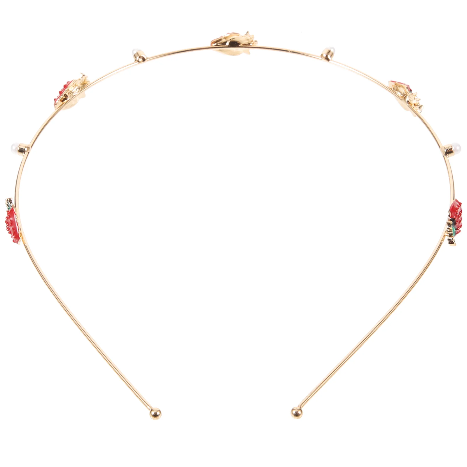 

Повязка для волос "Клубника" повязка для волос для лица с декоративными вишневыми жемчужинами, плетеные Обручи из сплава