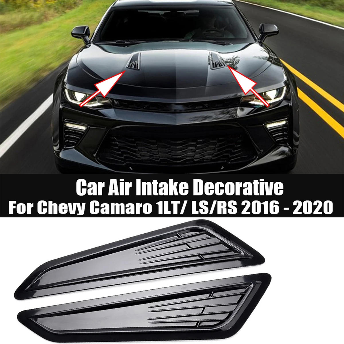 

Car Air Intake Decorative Panel Cover Hood Decoration Black For Chevy Camaro 1LT/ LS/RS 2016 2017 2018 2019 2020 Accessories