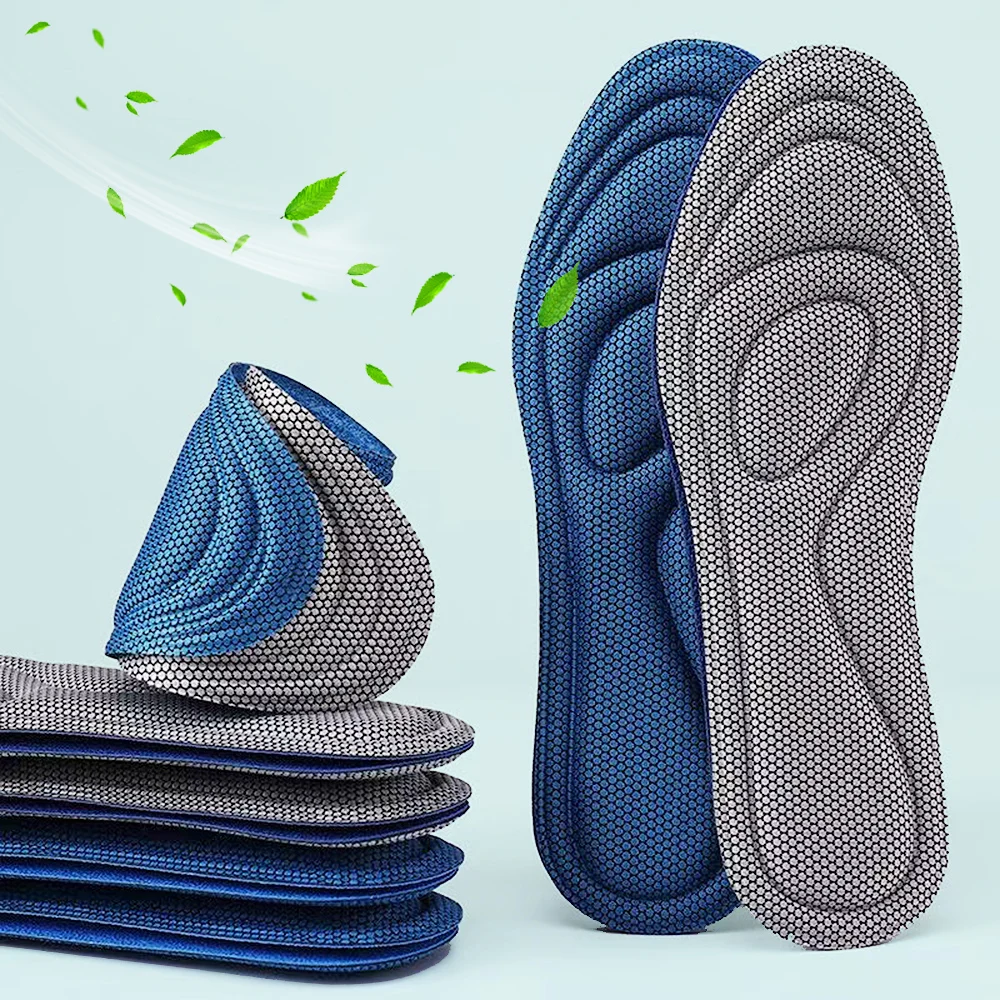 4PCS Memory Foam Orthopedic Insoles Shoe pad Men Women Nano Antibacterial Deodorization Insole Sweat Absorption Running Cushion