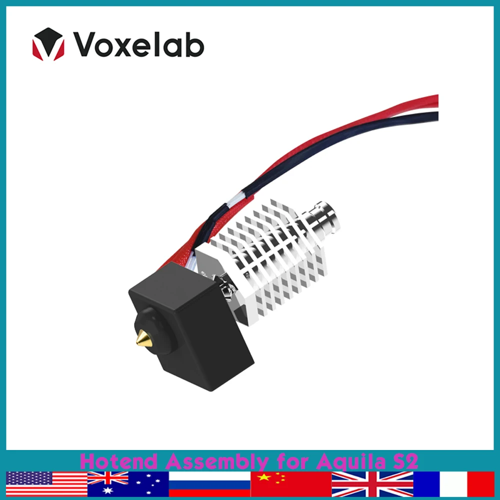 Voxelab 3d Printer Parts Hotend Assembly for Aquila S2 0.4mm Nozzle Extruder Assembly Replacement Accessories