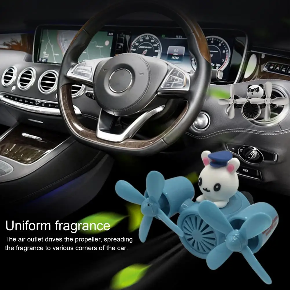 

Car Diffuser Excellent Rotating Blades Fine Workmanship Cute Panda Pilot Car Diffuser Air Outlet Perfume Vehicle Supplies