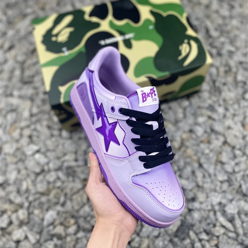 A Bathing Ape Sport Women Shoes Human Made Sta Sk8 Running Shoes Sneakers Casual Sandals Purple Shoes for Women Size:36-40
