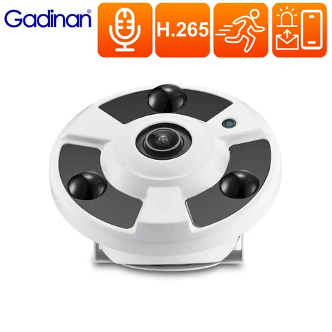 IP-камера Gadinan 4K, 8 Мп, объектив «рыбий глаз» 1,7 мм, 5 МП, 4 МП, широкоугольный панорамный объектив, аудиомикрофон, для помещений и улицы, видеонаблюдение