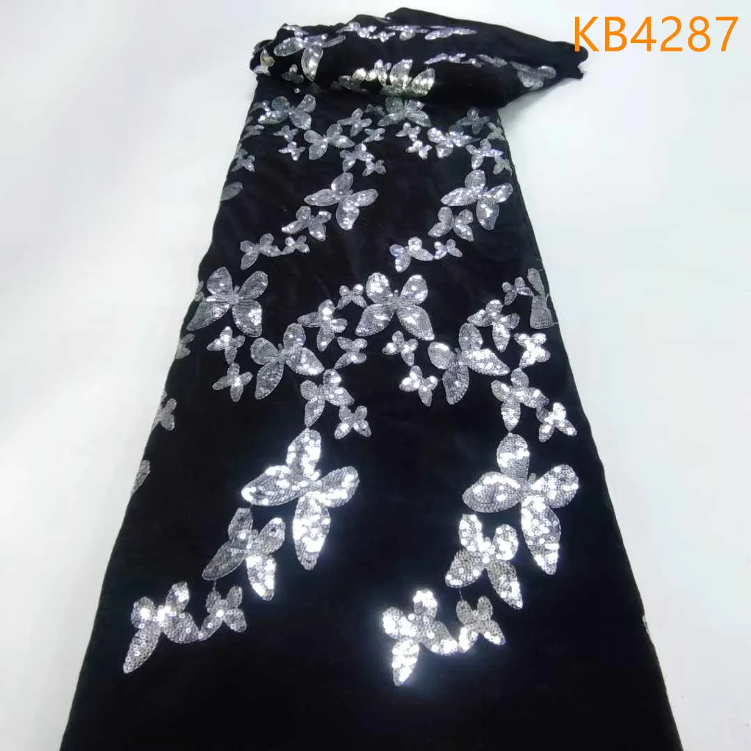 Роскошные африканские бархатные кружевные ткани высококачественные вышитые