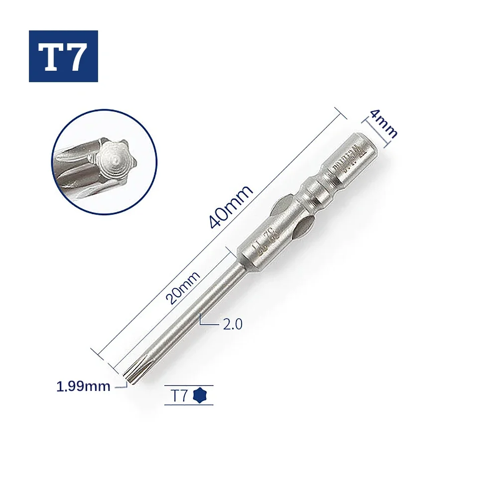 

Отвертки Torx T1-T15 S2 4 мм 40/60/80/100 мм