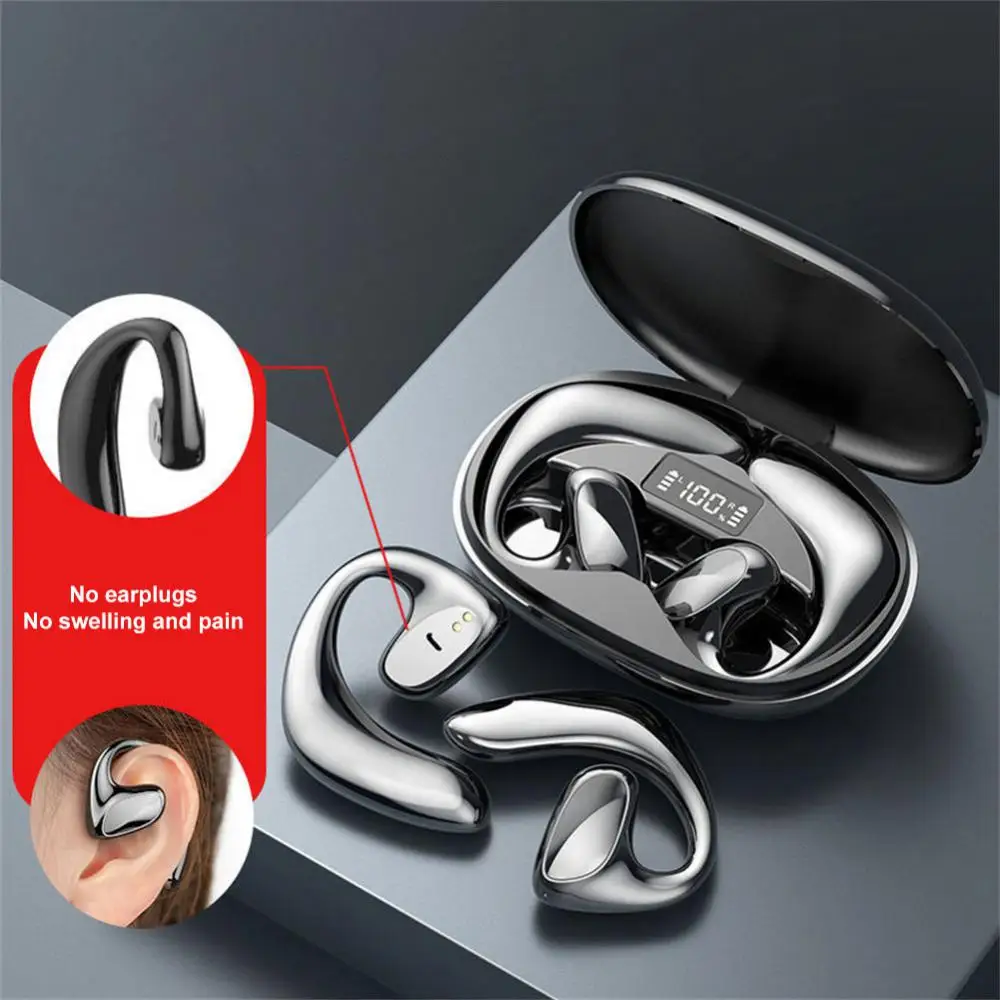 

With Mic Earphones Waterproof Power Display Headsets Air Conduction Wireles Earphones For Samsung Xiaomi Noise Reduction Hd Call