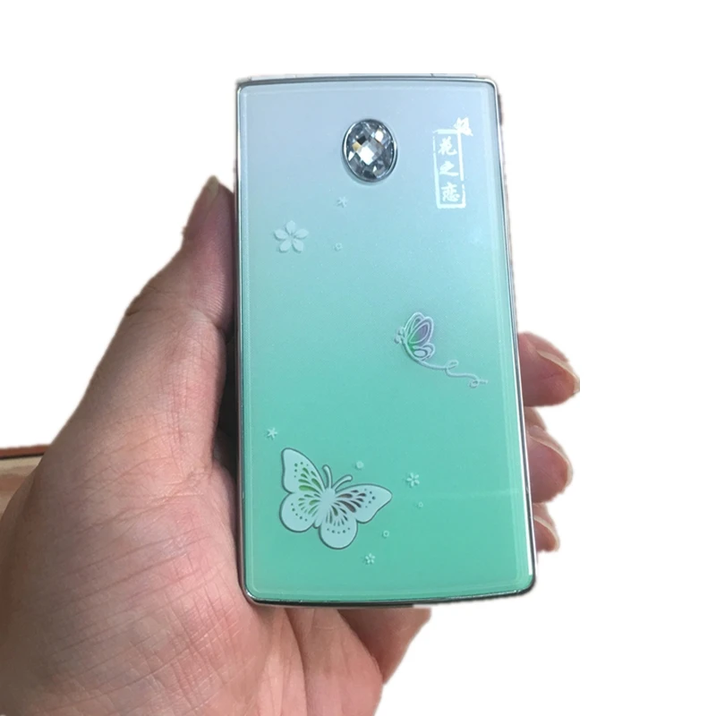 Женский телефон-раскладушка с рисунком бабочки 2 4 дюйма Sim-карты MP3 кнопкой SOS